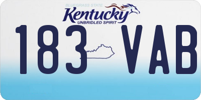 KY license plate 183VAB