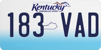 KY license plate 183VAD