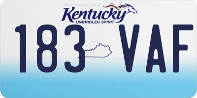 KY license plate 183VAF