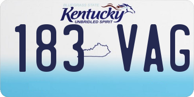 KY license plate 183VAG