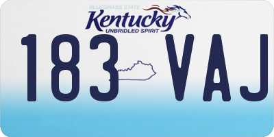 KY license plate 183VAJ