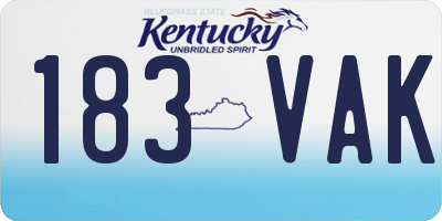 KY license plate 183VAK