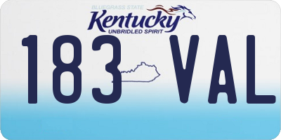 KY license plate 183VAL