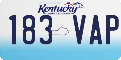 KY license plate 183VAP