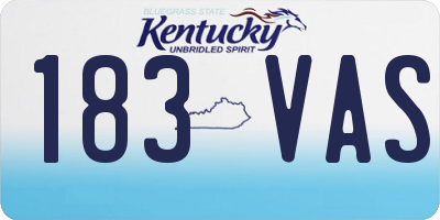 KY license plate 183VAS