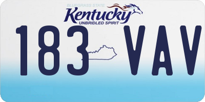 KY license plate 183VAV
