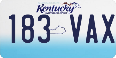 KY license plate 183VAX