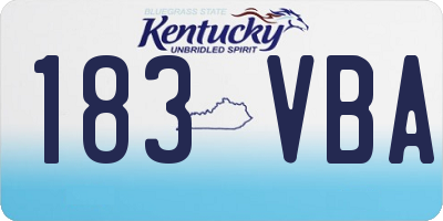 KY license plate 183VBA