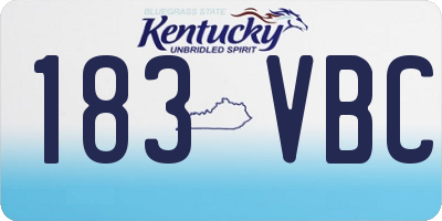 KY license plate 183VBC