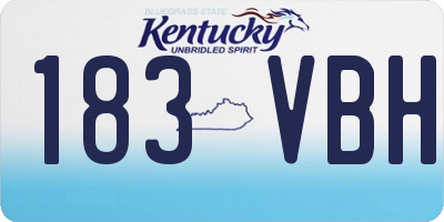 KY license plate 183VBH