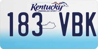 KY license plate 183VBK