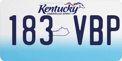 KY license plate 183VBP