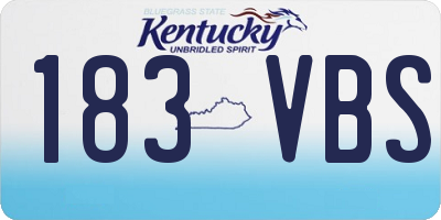 KY license plate 183VBS