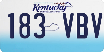 KY license plate 183VBV