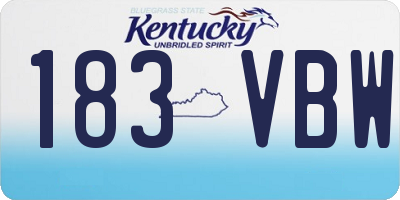 KY license plate 183VBW