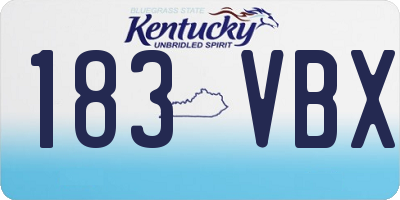 KY license plate 183VBX