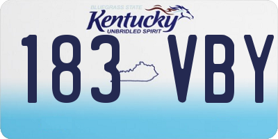 KY license plate 183VBY