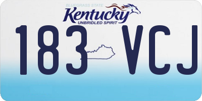 KY license plate 183VCJ