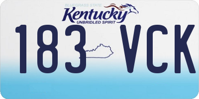 KY license plate 183VCK