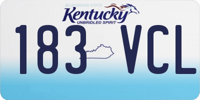 KY license plate 183VCL