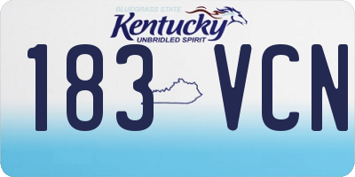 KY license plate 183VCN