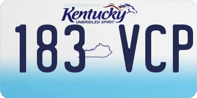KY license plate 183VCP
