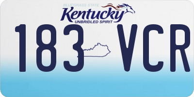 KY license plate 183VCR