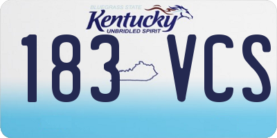 KY license plate 183VCS