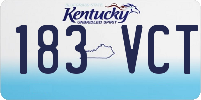 KY license plate 183VCT