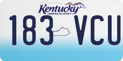 KY license plate 183VCU