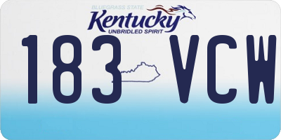 KY license plate 183VCW