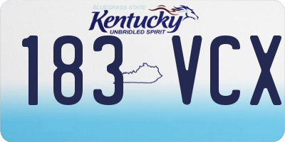 KY license plate 183VCX