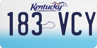KY license plate 183VCY