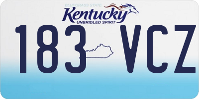 KY license plate 183VCZ