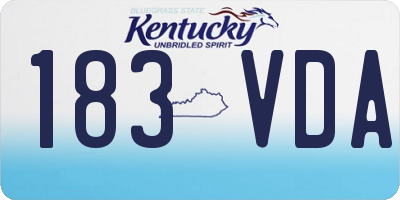 KY license plate 183VDA