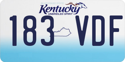 KY license plate 183VDF