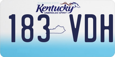 KY license plate 183VDH