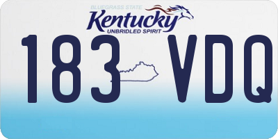KY license plate 183VDQ