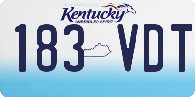 KY license plate 183VDT