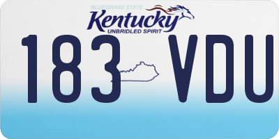 KY license plate 183VDU