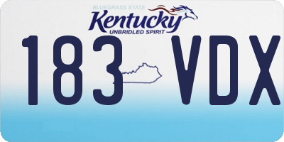 KY license plate 183VDX