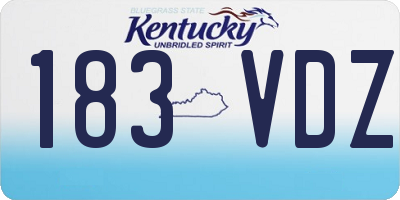 KY license plate 183VDZ