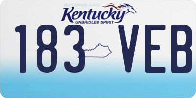 KY license plate 183VEB