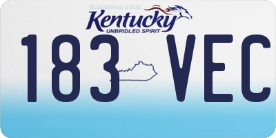 KY license plate 183VEC