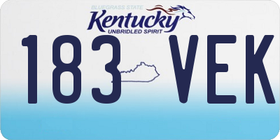 KY license plate 183VEK