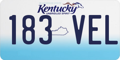 KY license plate 183VEL