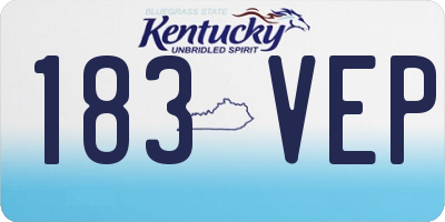 KY license plate 183VEP
