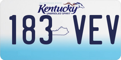 KY license plate 183VEV