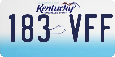 KY license plate 183VFF
