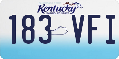 KY license plate 183VFI